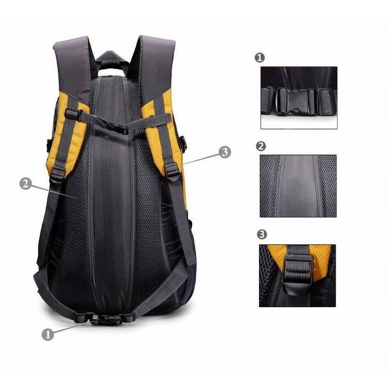 バックパック リュックサック バッグ レディース メンズ 登山 大容量 大型 45L 黄 黒 収納ポケット 防水 多機能 腰ベルト アウトドア 防災  LINEショッピング