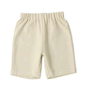 日本 ZOOLAND - 百搭印花彈力休閒短褲-素面-米杏