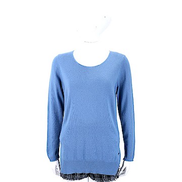 Andre Maurice 蔚藍色喀什米爾側開叉羊毛衫