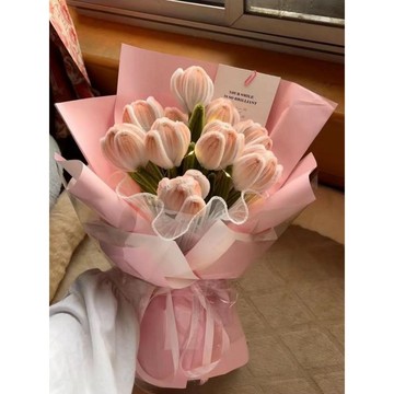 🌷扭一扭🌷 扭扭棒花束手作diy鬱金香材料包加密毛根成品花送女朋友生日禮物  畢業花束 交換禮物  手作材料包