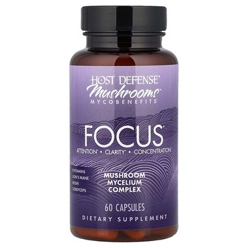 Host Defense, Mushrooms™ Mycobenefits，專注，60 粒膠囊