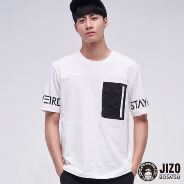 地藏小王 BLUE WAY – 鋼印白口袋短TEE(白)