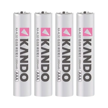 KANDO 感動 4號低自放充電電池 1000mAh Set 4顆 各類3C/電子產品均適用  1組