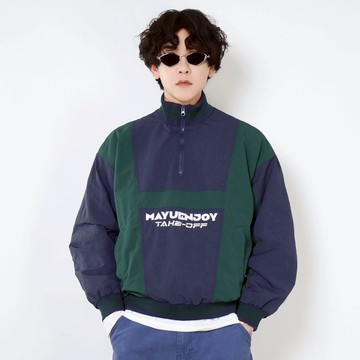 Outdoor 撞色拼接字母衝鋒夾克