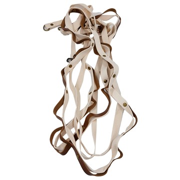 OUTSY 皮革質感可調節露營繩 共25個掛點  4m  深咖白