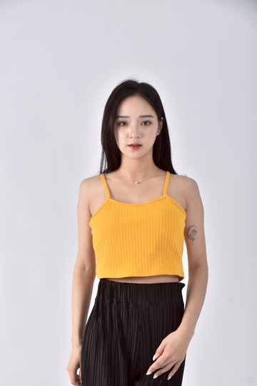 (M) 【金莎私服】air space無袖黃色上衣