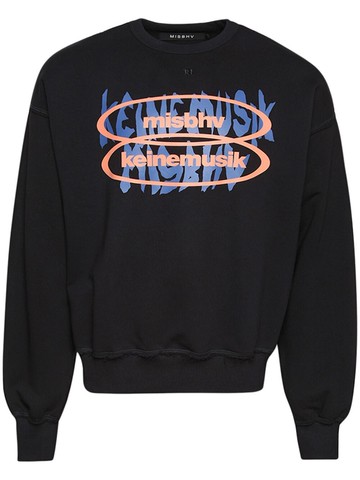 MISBHV - logo-print long-sleeve sweatshirt - men - Polyester/Cotton - L - Black