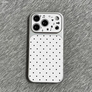 小眾音樂波點適用蘋果17promax手機殼iPhone16電鍍15全包14大視窗