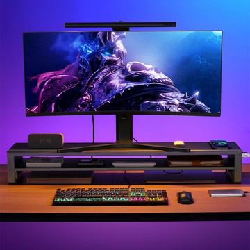 現貨下殺！【免運】 顯示屏增高架 雙屏電腦顯示器增高架usb無線充電雙層辦公室桌面收納置物架底座八折下殺 打骨折 可開發票 加客服賴享受巨額減免金牌保障