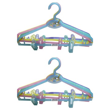 明橋 透明衣裙架 5入組  2組  混和顏色