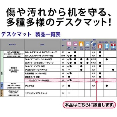 デスクマット 再生オレフィン1.5mm厚 1590×690mm シングルタイプ-