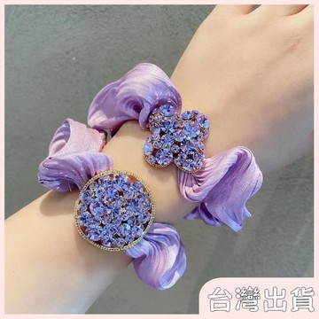 ✨臺灣出貨✨【飾飾如意】兩件套頭繩扎頭髮套裝水鑽髮圈頭繩成人耐用大腸高檔輕奢穿搭髮圈