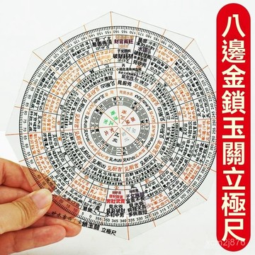 🙏🏻紫南宮過爐 開光🔥一月初更新-高清八邊形過路走馬金鎖立極尺高精度專業玉關立極規陰陽透明羅盤 OWGY