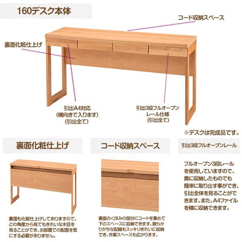 堀田木工所 国産 日本製 アールデスク 160デスク NA/WN テレワーク 在宅ワーク 学習机/学習デスク/勉強机/ツインデスク/シンプル/リビング/自然塗装/hotta  woody | LINEブランドカタログ