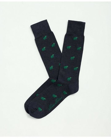 Brooks Brothers Men's Cotton Blend Frog Socks | Navy