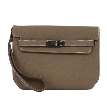 HERMES Kelly Depeches 25 銀釦 TOGO皮 手拿包_展示品(大象灰)