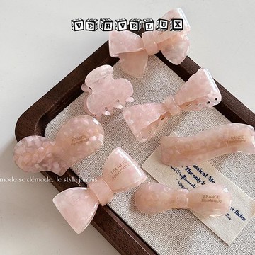 两件9.9折🔥臺灣出貨🔥可開發票✅可愛果凍色醋酸蝴蝶結髮夾側邊夾一字夾髮飾少女氣質甜美劉海夾