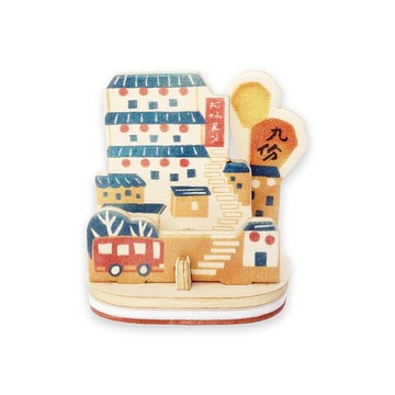 DIY印章明信片【印台灣-幸福九份】特色景點 木製模型玩具