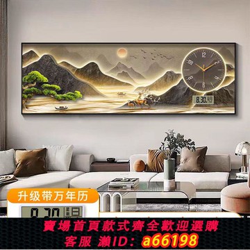 【台灣公司 可開發票】新款萬年歷餐廳鐘表掛鐘輕奢創意鐘表表掛掛鐘客廳裝飾畫掛畫時鐘