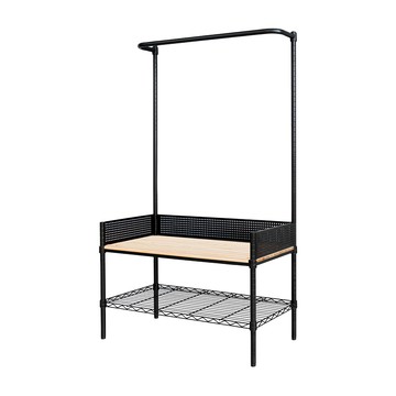 dayneeds 日需百備 全方位收納鞋凳 原木 90 x 45 x 165cm  烤漆黑