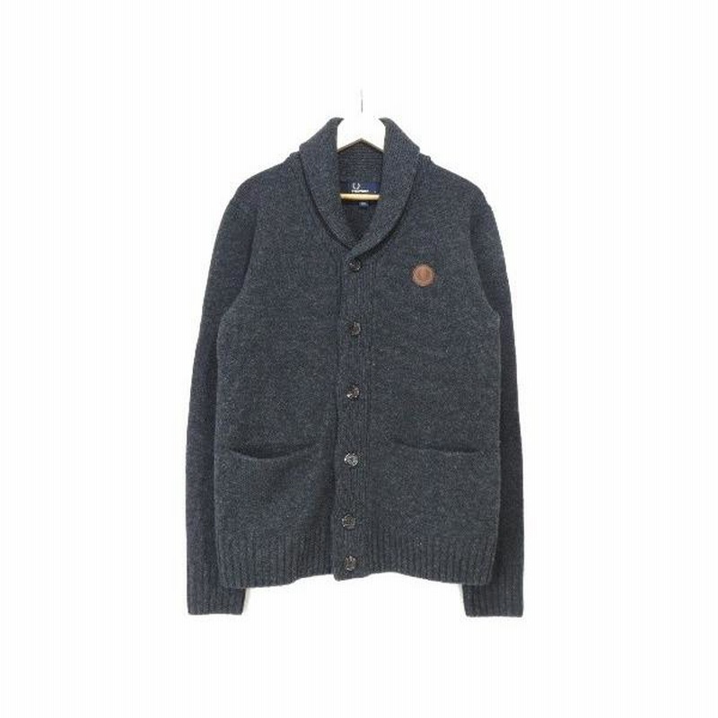 FRED PERRY フレッドペリー ショールカラーカーディガン グレー S