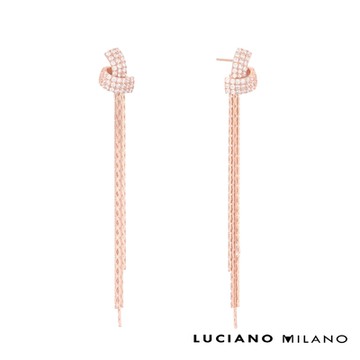 LUCIANO MILANO 花樣流光 純銀耳環(玫瑰金色)