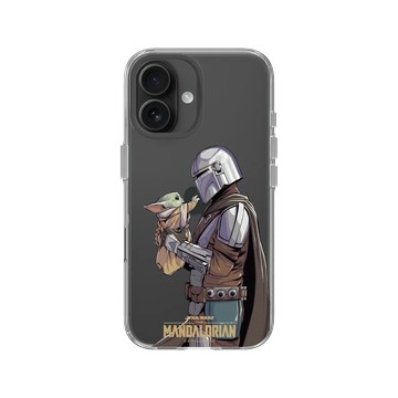 iPhone 16 Clear Case（相機按鈕） 透明 - Star Wars - The Mandalorian - 曼達洛人 - 曼多抱著古古