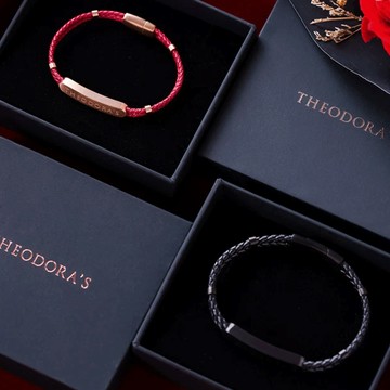 [情人節禮物/生日禮物]【THEODORA'S】情侶對飾-真皮牌飾磁扣手環 女款&男款
