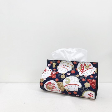 招財貓 / 燙金 日式 招財小物 / 衛生紙套 面紙盒