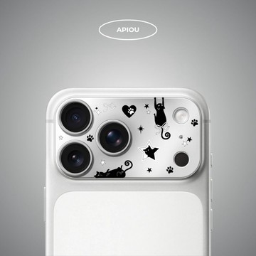 APIOU 黑炭小貓 全包鏡頭底座鋼化保護貼 iPhone 17 Pro / Pro max Air 防刮鏡頭貼