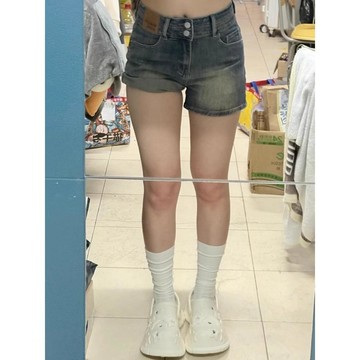 已售9642件💖赤道少女 牛仔褲 牛仔短褲 美式復古 a字短褲 高腰牛仔褲 女生褲子 熱褲 顯瘦短褲女 百搭短褲