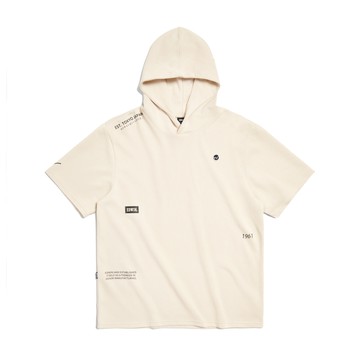 EDWIN｜男裝｜吸濕排汗剪接寬版連帽短袖T恤