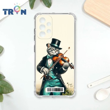 TRON 三星 A52/52s 小提琴/鋼琴演奏紳士貓咪 四角防摔載具殼 軟殼 手機殼