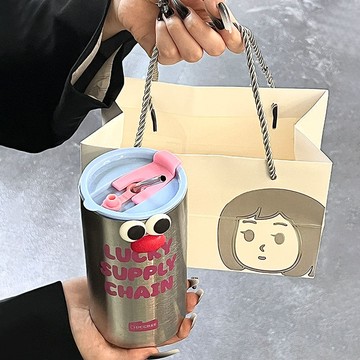 臺灣嚴選沐韓保溫杯2024新款保溫水杯ins簡約車載學生上課不撞款可愛杯