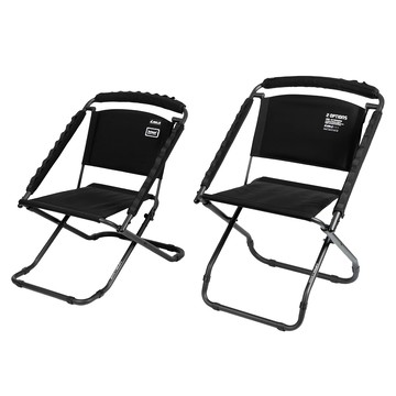 ANGLE 2OPTIONS 高低調節椅 黑色 戶外露營便攜折疊椅  1個