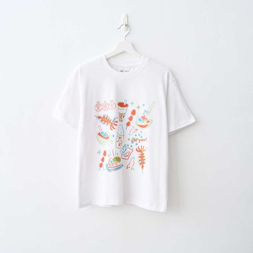 寬版落肩T恤/夜市/白/印花樂 X ViewFinder