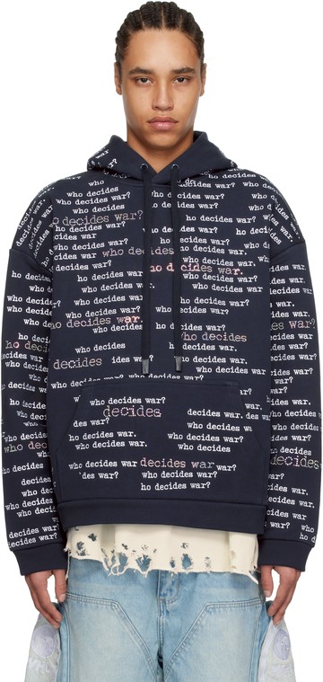 Who Decides War 海军蓝 WDW Scripture 连帽衫