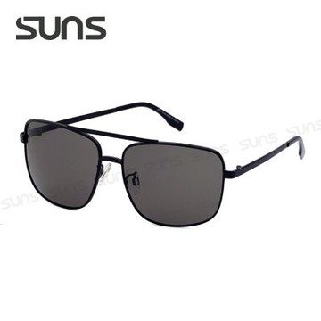 【SUNS】時尚方框太陽眼鏡 中性駕駛墨鏡 黑灰片 輕量細框設計 S538 抗UV400