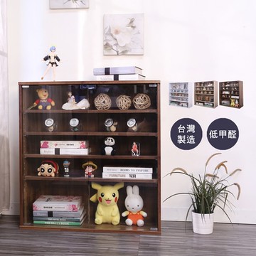 BuyJM MIT耐重可堆疊加深40cm五層落地式玻璃門展示櫃/書櫃/收納櫃/公仔櫃