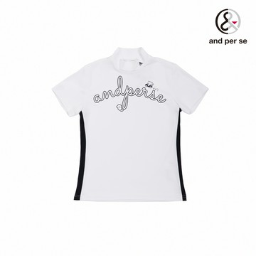 【and per se】女款白色彈性吸汗UV防護設計舒適靈活立領長棉 DLV20365