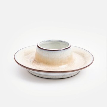 艾禮思陶瓷蛋杯12.7cm 漣漪藍棕