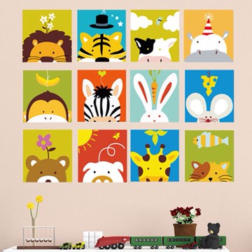 MUMU【TM01221】可愛動物數字油畫DIY組 油畫兒童 水彩 智趣 親子 繪畫 DIY數字油畫 聖誕交換禮物