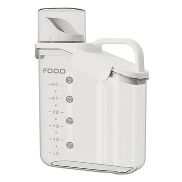 小麥購物 量杯密封罐 1.8L  白色 + 透明色  1個  中