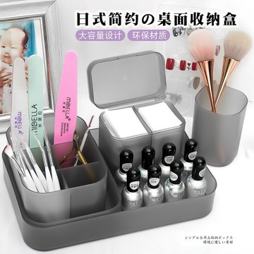 ⭐桃園出貨🚀免運⭐日式美甲收納工具透明磨砂筆筒棉片盒美甲店實用5件桌面擺放套裝新人禮
