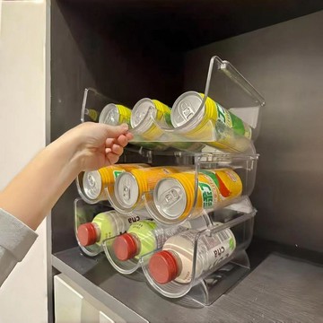 🌸好貨優選🌸冰箱飲料可樂收納架多層易拉罐啤酒冷藏架廚房桌面可疊加明整理架