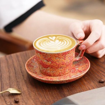 北歐風陶瓷咖啡杯碟套裝輕奢高級感下午茶杯子家用馬克杯定制LOGO