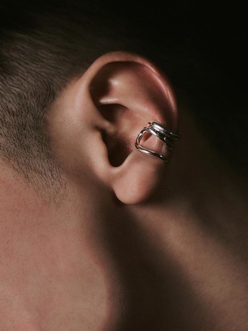925 Silver 14k Gold Combo Ear Cuff (244)