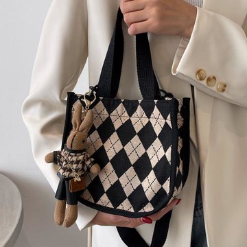 今年流行帆布包包女2025新款斜挎包女ins日系少女單肩手提包女