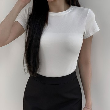 【Aa.chic熱賣商品】基本百搭圓領彈力上衣(五色).女裝/圓領/彈棉/素色/百搭/基本/上衣/日常【C091078】