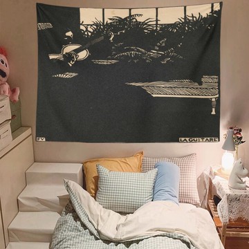 黑白簡約音樂家系列掛布古典美藝術掛毯小眾個性裝飾布背景墻布置